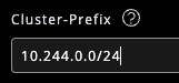 Cluster Prefix input field Cluster Prefix input field