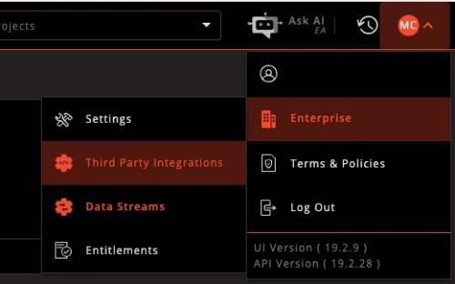 Enterprise menu - Third Party Integrations Enterprise menu - Third Party Integrations