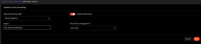 Device Metrics to MC-OTEL Device Metrics to MC-OTEL