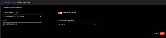 Application Logs Streaming to MC-OTEL Application Logs Streaming to MC-OTEL
