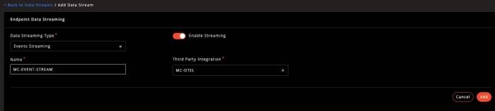 Events Streaming to MC-OTEL Events Streaming to MC-OTEL